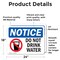 Signmission Do Not Drink Water Sign With Symbol, 24 in W x Rectangle, Vinyl Decal OS-2PACK-NS-D-1824-L-11152 - alternate 5